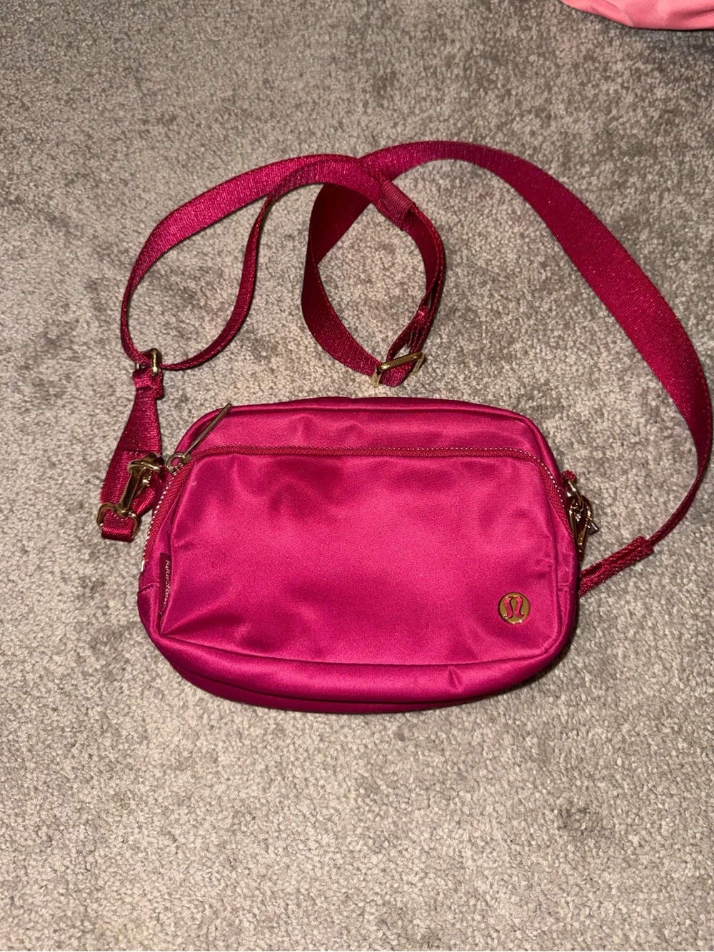 Lululemon Fuchsia Crossbody Bag with Adjustable Strap
